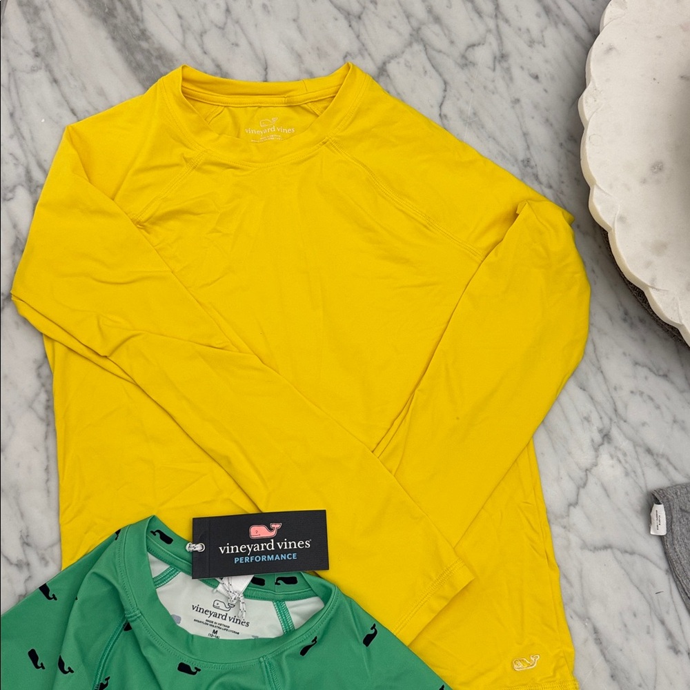 EUC Vineyard Vines RASHGUARD. 12-14 yellow.  (Green is NWT & posted separately)